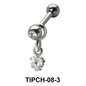 Heart Stone Design Upper Ear Charms TIPCH-08-3