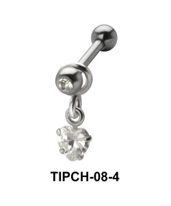 Heart Stone Dangling Upper Ear Charms TIPCH-08-4