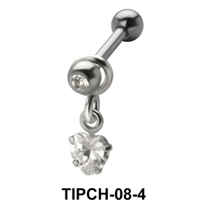 Heart Stone Dangling Upper Ear Charms TIPCH-08-4