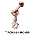 Heart Stone Dangling Upper Ear Charms TIPCH-08-4