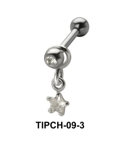 Star Stone Dangling Upper Ear Charms TIPCH-09-3