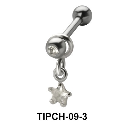 Star Stone Dangling Upper Ear Charms TIPCH-09-3