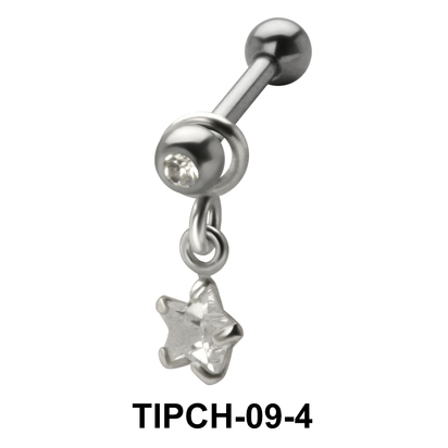 Star Stone Dangling Upper Ear Charms TIPCH-09-4