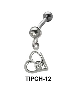 Stone Set Heart Dangling Upper Ear Charms TIPCH-12