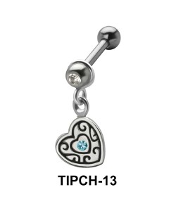 Stone Set Heart Dangling Upper Ear Charms TIPCH-13