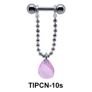 Pear Shaped Pink Stone Upper Ear Piercing TIPCN-10s