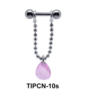 Pear Shaped Pink Stone Upper Ear Piercing TIPCN-10s