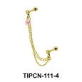 Pink Stone Set Upper Ear Piercing Chain TIPCN-111-4