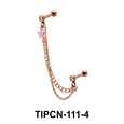 Pink Stone Set Upper Ear Piercing Chain TIPCN-111-4