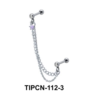 Star Stone Set Upper Ear Piercing Chain TIPCN-112-3