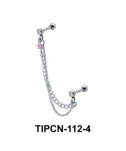 Star Stone Set Upper Ear Piercing Chain TIPCN-112-4