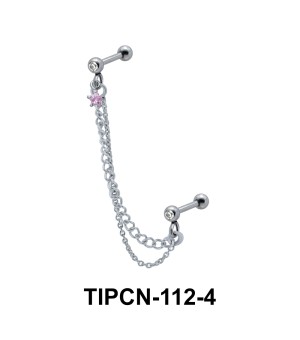 Star Stone Set Upper Ear Piercing Chain TIPCN-112-4