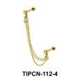 Star Stone Set Upper Ear Piercing Chain TIPCN-112-4