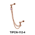 Star Stone Set Upper Ear Piercing Chain TIPCN-112-4