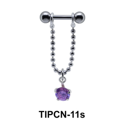 Dangling Round Stone Chain Upper Ear Piercing TIPCN-11s