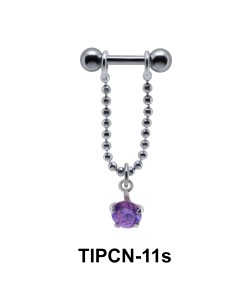 Dangling Round Stone Chain Upper Ear Piercing TIPCN-11s