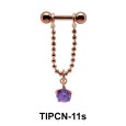 Dangling Round Stone Chain Upper Ear Piercing TIPCN-11s