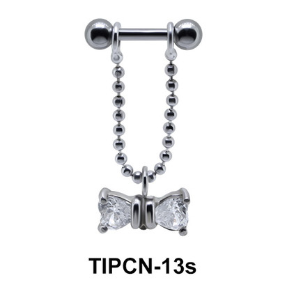Bow Stone Dangling Upper Ear Piercing Chain TIPCN-13s