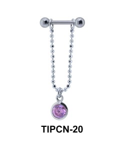 Bezel Stone Dangling Helix Chain TIPCN-20