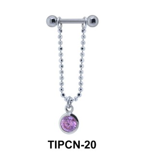 Bezel Stone Dangling Helix Chain TIPCN-20