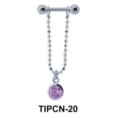 Bezel Stone Dangling Helix Chain TIPCN-20