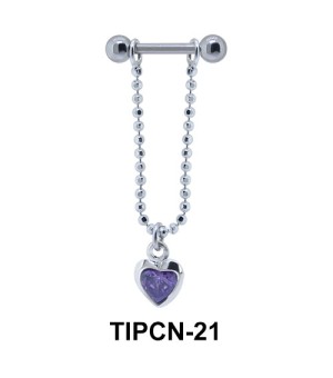 Heart Stone Dangling Helix Chain TIPCN-21