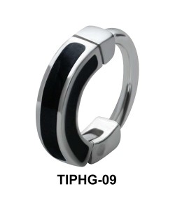 Black Enameled Upper Ear Design Rings TIPHG-09