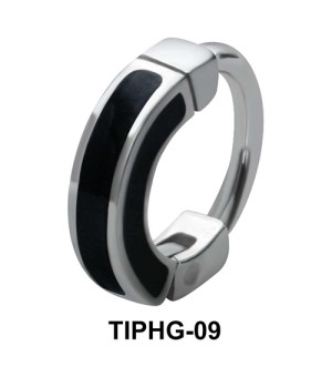 Black Enameled Upper Ear Design Rings TIPHG-09