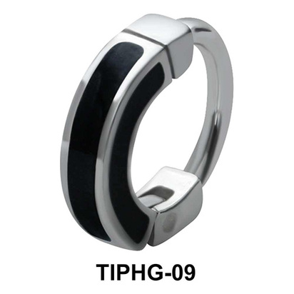 Black Enameled Upper Ear Design Rings TIPHG-09