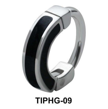 Black Enameled Upper Ear Design Rings TIPHG-09