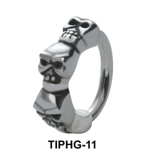 Skull Shaped Upper Ear Design Rings TIPHG-11