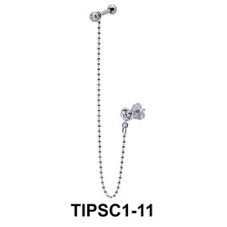 Chain Shaped Ear Piercing with Stud Chain TIPSC1-11