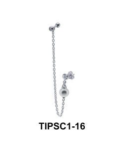 Pearl on Ear Chain Piercing TIPSC1-16