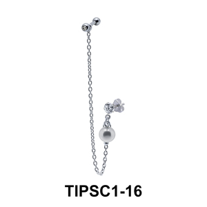 Pearl on Ear Chain Piercing TIPSC1-16