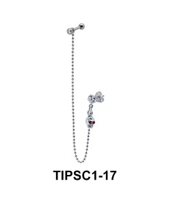 Skull on Ear Chain Piercing TIPSC1-17