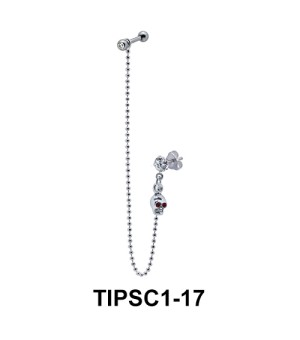 Skull on Ear Chain Piercing TIPSC1-17