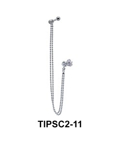 Ear Chain Piercing with Stone TIPSC2-11