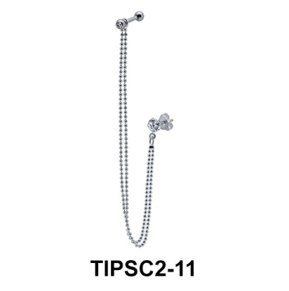 Ear Chain Piercing with Stone TIPSC2-11