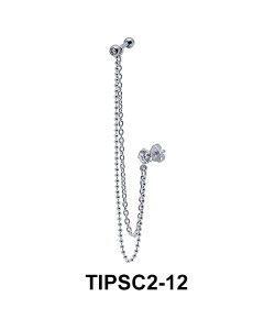 Ear Piercing with Stud Chains TIPSC2-12