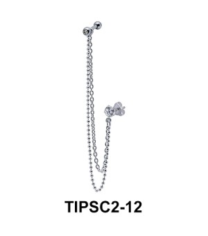 Ear Piercing with Stud Chains TIPSC2-12