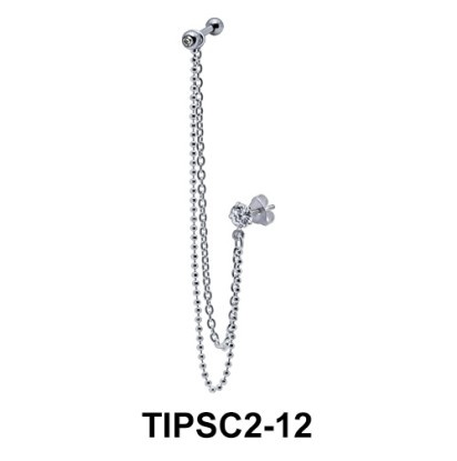 Ear Piercing with Stud Chains TIPSC2-12