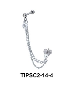 Stone Set Ear Chain Piercing TIPSC2-14-4