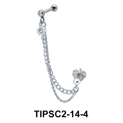 Stone Set Ear Chain Piercing TIPSC2-14-4