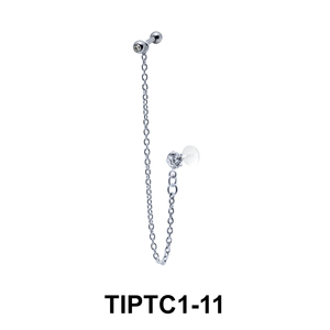 CZ Stone Tragus Piercing Chain TIPTC1-11