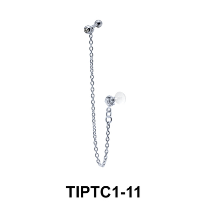 CZ Stone Tragus Piercing Chain TIPTC1-11