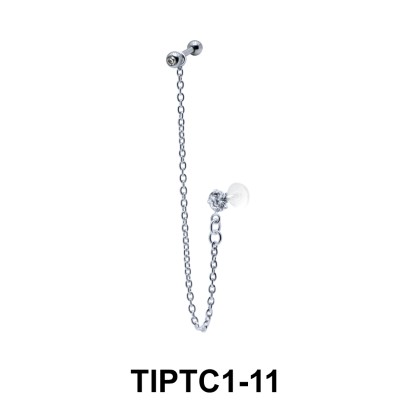 CZ Stone Tragus Piercing Chain TIPTC1-11