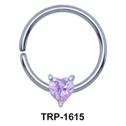 Purple Stone Heart Closure Ring Charms TRP-1615