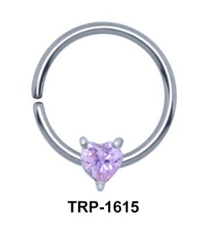 Purple Stone Heart Closure Ring Charms TRP-1615