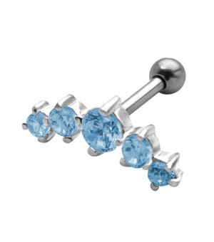 Aquamarine Stones Helix Ear Piercing TIP-252-AQ