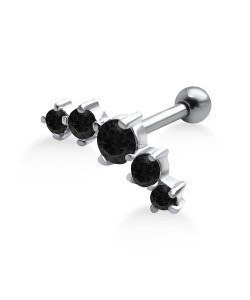 Black Stones Helix Ear Piercing TIP-252-BK